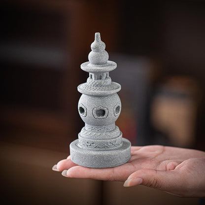 Green Sandstone Tower Tea Pet 12.4cm 4.8in Kung Fu Tea Tray Accessories