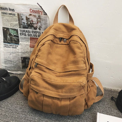 Vintage Backpack Traveling Bag Student Zipper School Bag 30*13*35 CM Leisure 1PC