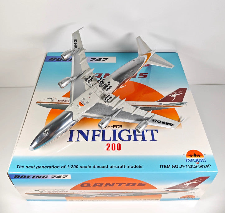 1:200 InFlight QANTAS Boeing 747 VH-ECB Passenger Airplane Diecast Plane Model