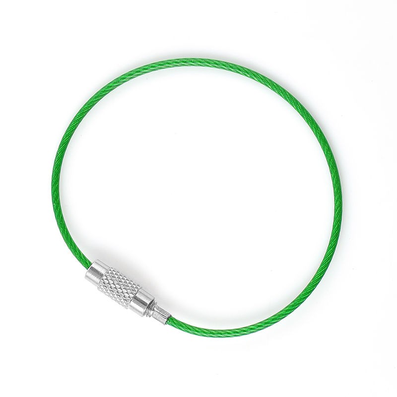 Screw Locking Stainless Steel Wire Keychain Cable Rope Key Holder 5/10/15/20Pcs