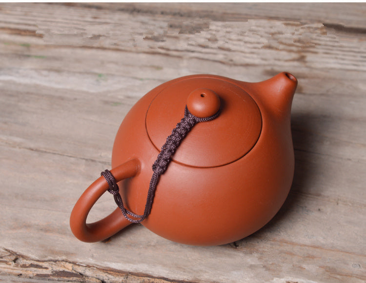 Chinese Xishi Pot Marked Purple Clay Kungfu Tea Pot China Zisha Pot String Gift