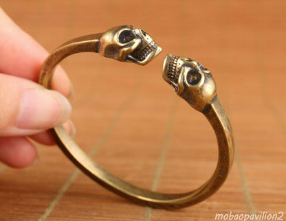 New Copper Hand Carving Skull Bracelet Statue Decoration Collection
