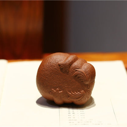 Handmade Mascot Yixing Zisha Tea Pet Wealthy Toad Statue Family Ornament Small