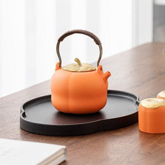 Orange Ceramic Teapot Creative Persimmon Tea Pot 500ml