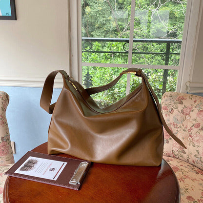 Large Capacity Shoulder Bag Fashion Soft PU Leather Handbag Tote Crossbody Bag