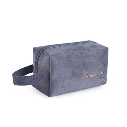 Cosmetic Bag Soft Velvet Make Up Storage Toiletry Package Travel Organizer Pouch
