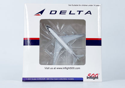 1:500 InFlight DELTA Convair CV-880 Passenger Airplane Diecast Aircraft Model