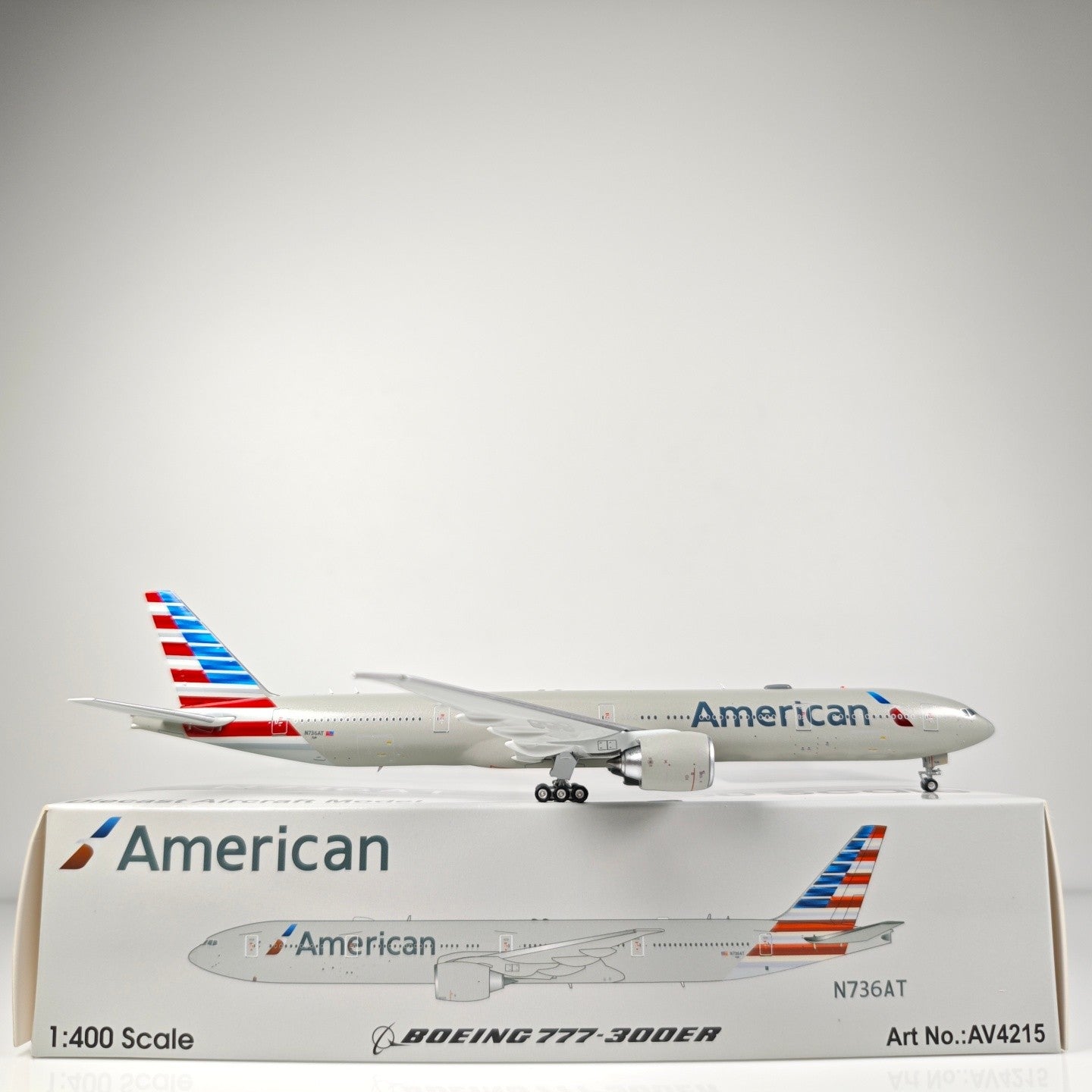 1:400 Aviation American B777-300ER Passenger Plane Diecast Aircraft Model