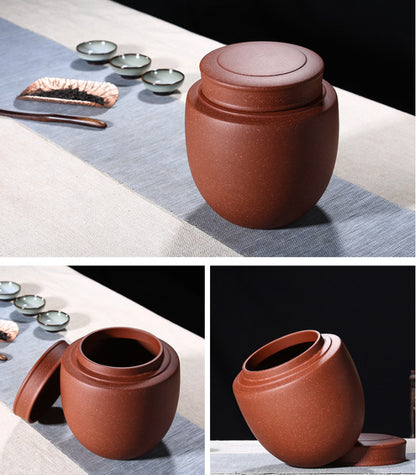 Handmade Tea Canister Sealed Lid True Yixing Zisha Clay Caddy For Loose Tea New