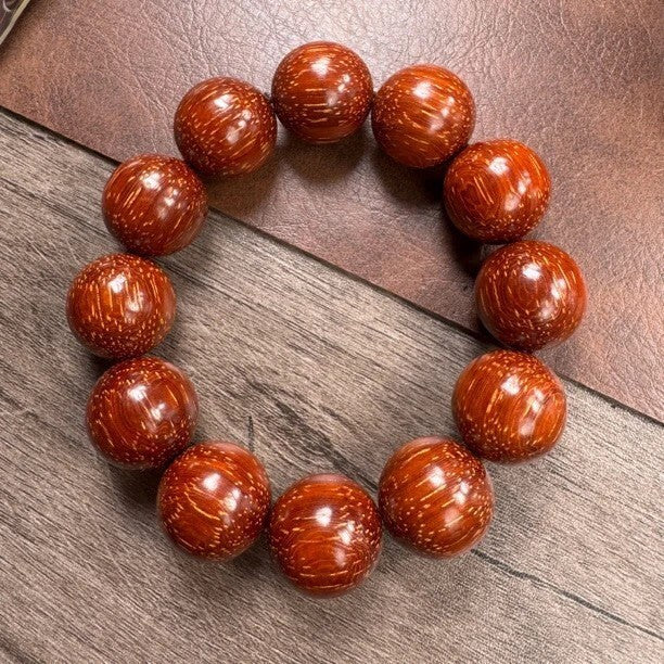 20mm Natural Grade A Golden Sandalwood Woman Jewelry Prayer Beads Lucky Bracelet