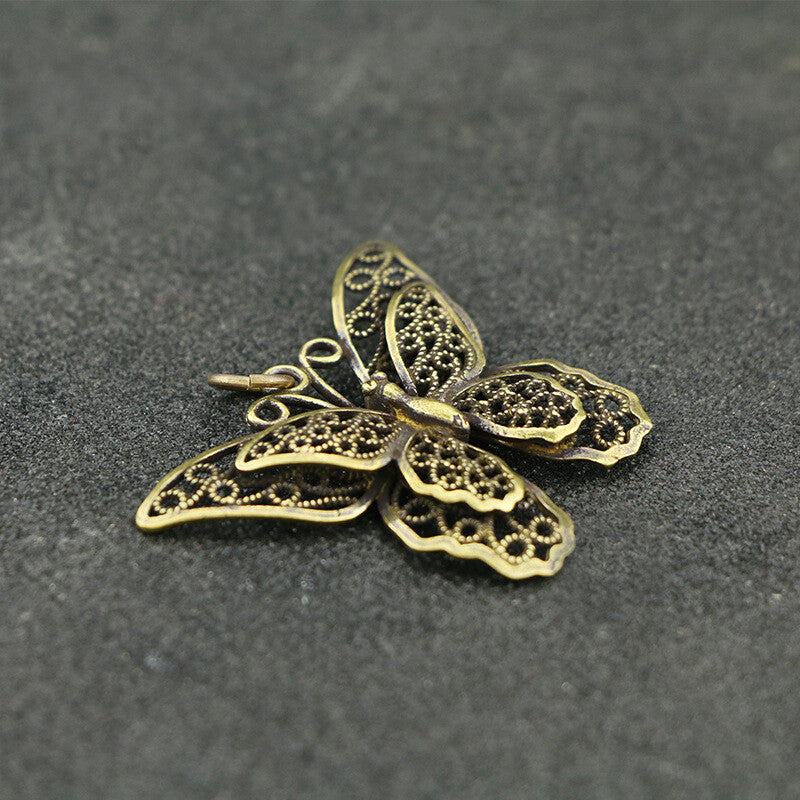 Tabletop Figurine Brass Hollow butterfly Animal Statue Sculpture Home Decor Gift