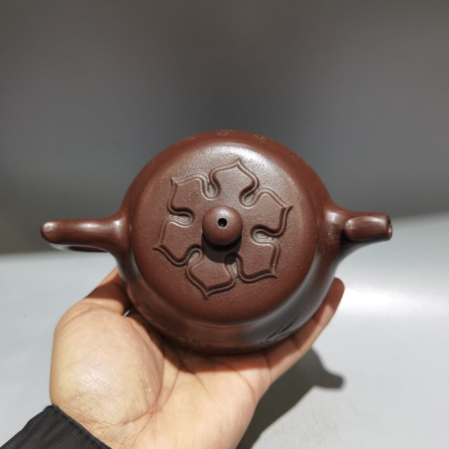 Vintage Chinese Yixing Purple Clay Teapot Zisha Ceremony Collectible Calligraphy