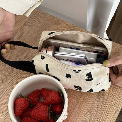 Canvas Cosmetic Bag Cotton Cloth Make Up Pouch Little Handbag Clutch Travelling