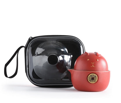 Creative Travel Tea Set Portable Bag Porcelain Tea Pot Matching Tea Cup In China