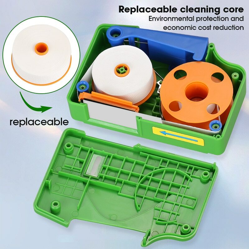 Optic Fiber End Face Clean Box FTTH Fiber Wiping Tool Pigtail Cleaner Cassette