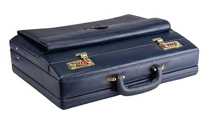 New Leather Travel Briefcase with Combination Lock Office Business Handbag
