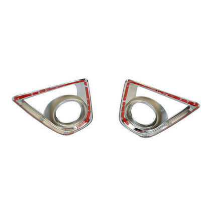 Silver Exterior Decor Chrome Front Fog Light Cover Trim For Mazda CX-5 2013-2014