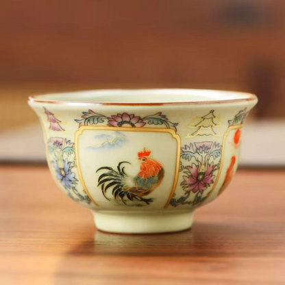 Ru Porcelain Golden Rooster Dawn Teacup Master Cup Household Tea Cup