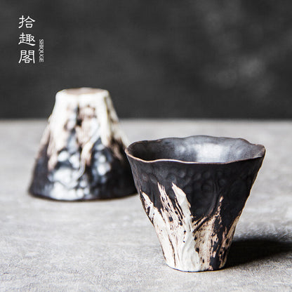 Handmade Rough Pottery Tea Cup Japanese Retro Tea Set Kung Fu Tea Cup Ceramic