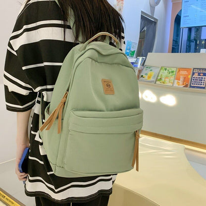 30*13*40 CM Waterproof Backpacks Nylon Student Bags Purse Green/Khaki/Gray/White