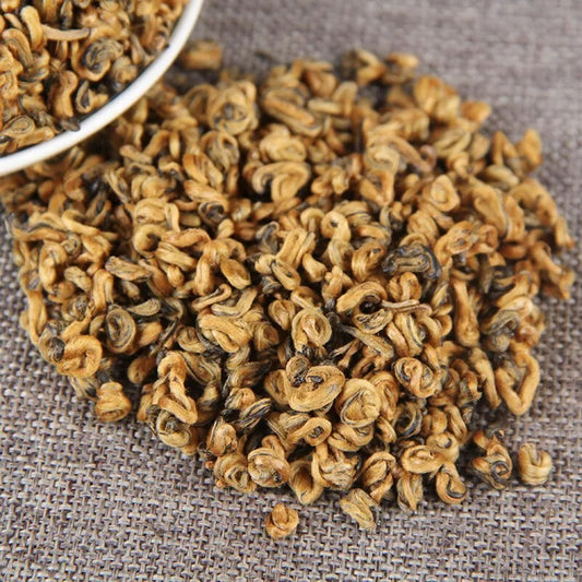 1000g Premium Golden Snail Dian Hong Jin Luo Handmade Pure Bud Yunnan Black Tea