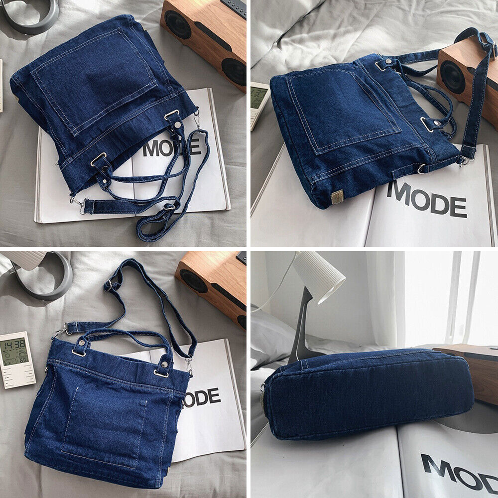 Women's Denim Crossbody Bags Casual Tote Bag Shoulder Handbag Jean Travel Purse