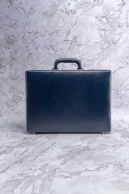 New Leather Travel Briefcase with Combination Lock Office Business Handbag