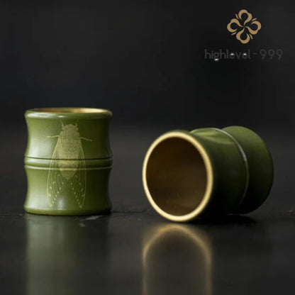 Green Brass Teapot Cover Holder 4cm Teapot Lid Bracket Kung Fu Tea Tea Services