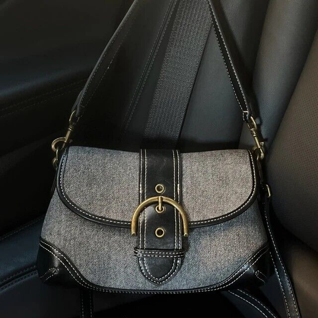 Women's Vintage Underarm Handbag Luxury Design Elegant Denim Bag Retro Gift