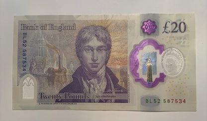 Great Britain Bank of England 20 Pound REAL Note United Kingdom Queen Elizabeth