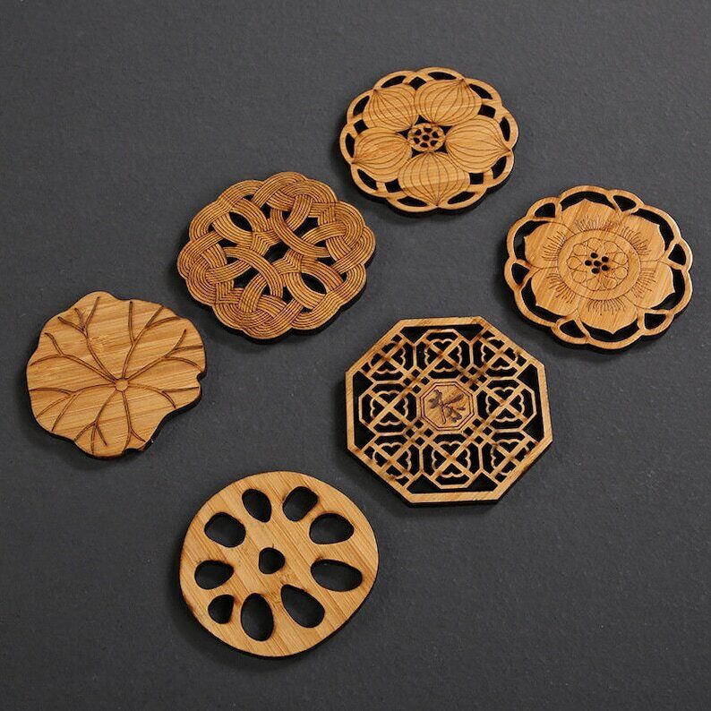 Creative Wood Tea Coasters|Coffee Coasters|Tea Accessories