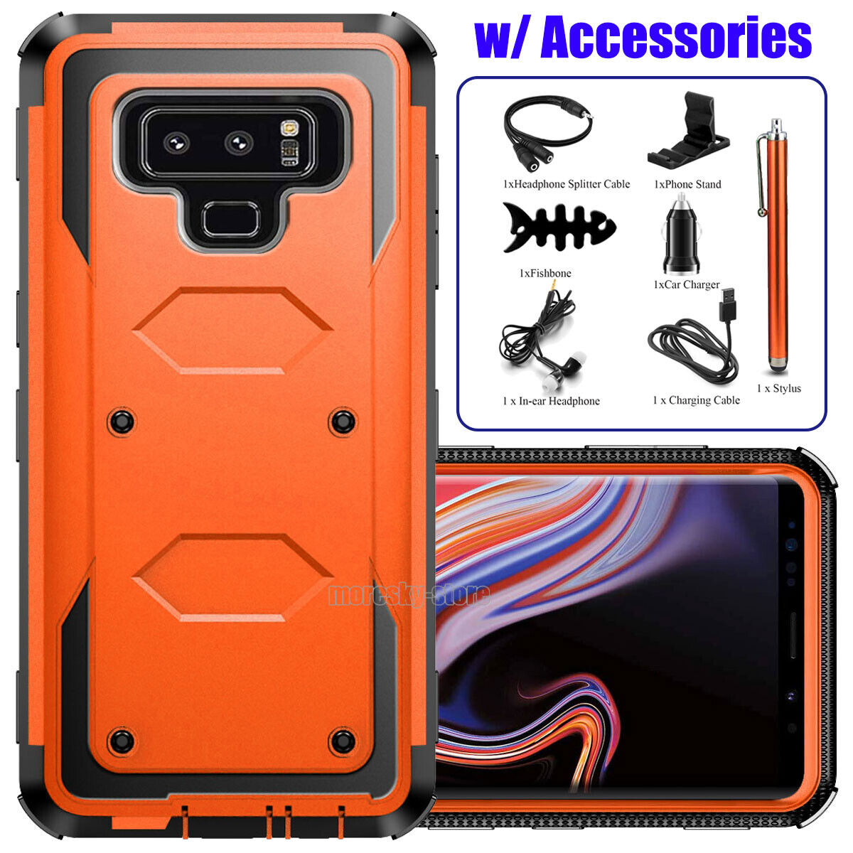 For Samsung Galaxy Note 9 Rugged Hybrid Case Phone Cover w/ Accessory
