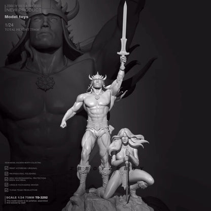 1/24 resin figure model Powerful Swordsman Male and Female Unassembled Unpainted