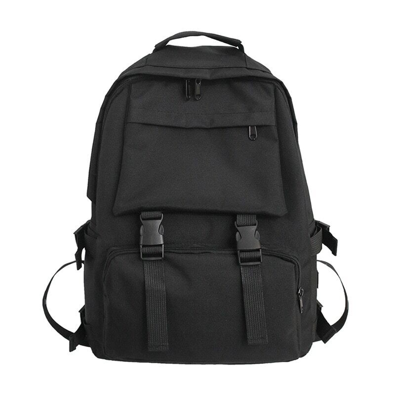 2022 New Black Backpack Unisex Oxford School Bag Women Men Bagpack Bag