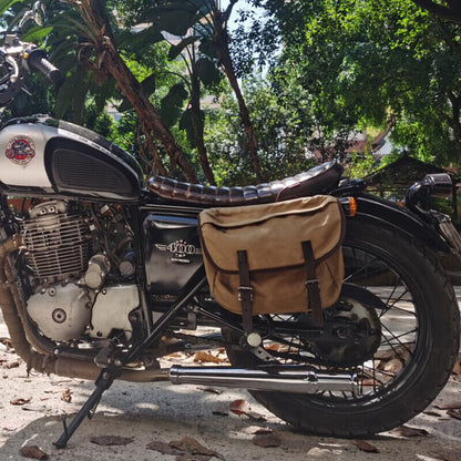 Retro Motorcycle Bag Men's Waterproof Side Bag Motorcycle Canvas Shoulder Bag