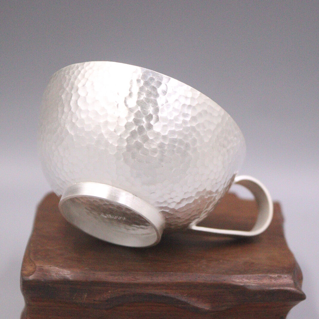 77g Fine 999 Pure Silver Tea Bowl Handmade Master Mug Tea Cup 2.56inch High 60ml