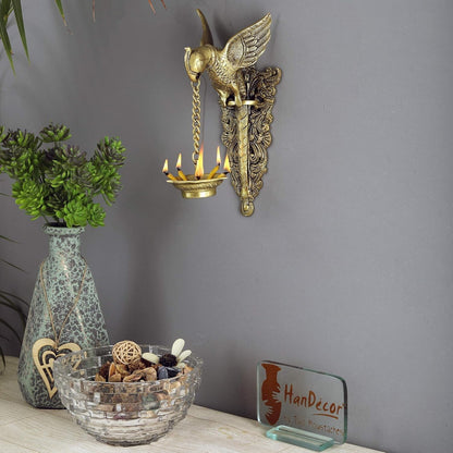 Brass Parrot Design Wall Decorative Wall Hook for Hanging Lamps Home Decor