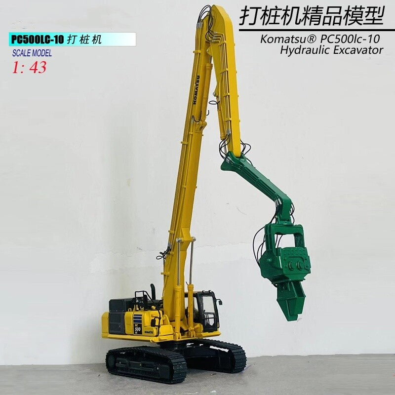 1:43 PC520LC-10MO Excavator Contruction Piling Machine Equipment Diecast Model