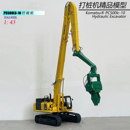 1:43 PC520LC-10MO Excavator Contruction Piling Machine Equipment Diecast Model