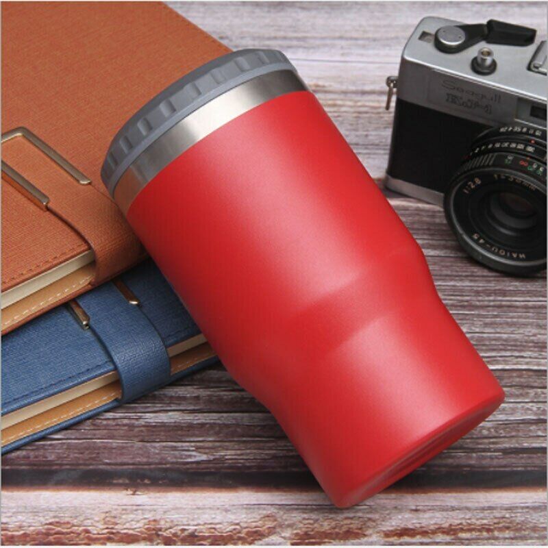 Stainless Steel Double Layer Coffee Cup Multi-function Double Lids Vacuum Cups