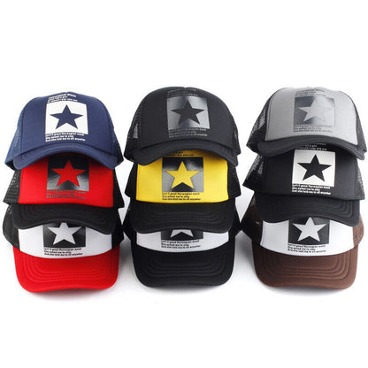 Mens Trucker Hat Mesh Baseball Cap Snapback Adjustable Hip Hop Flat Solid Blank