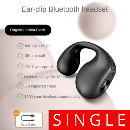 Wireless Bluetooth 5.3 Earbuds Ear Clip Bone Conduction Stereo Headphone Headset