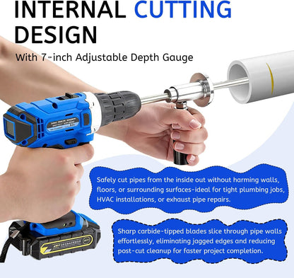 Inside Pipe Cutter for PVC Pipe - Internal PVC Pipe Cutter Tool Kit with Adjusta