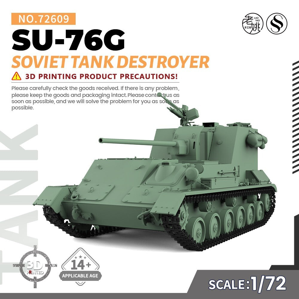 SSMODEL SS72609 1/72 25mm Military Model Kit Soviet SU-76G Tank Destroyer