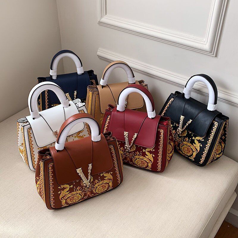 Synthetic Crossbody Bag Handbag Shoulder Purse 23*27*13 CM Shell Black/Golden