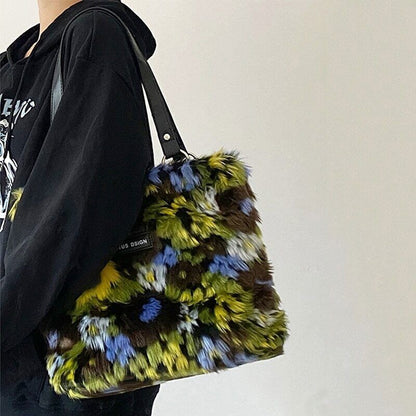 Bag Women Handbags Winter Shoulder Bags Floral Printing Large Capacity Tote Bag