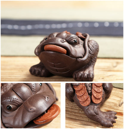 Chinese Handmade Tea Pet Statue Historical Figurine Monk Tea Play Yixing Zisha