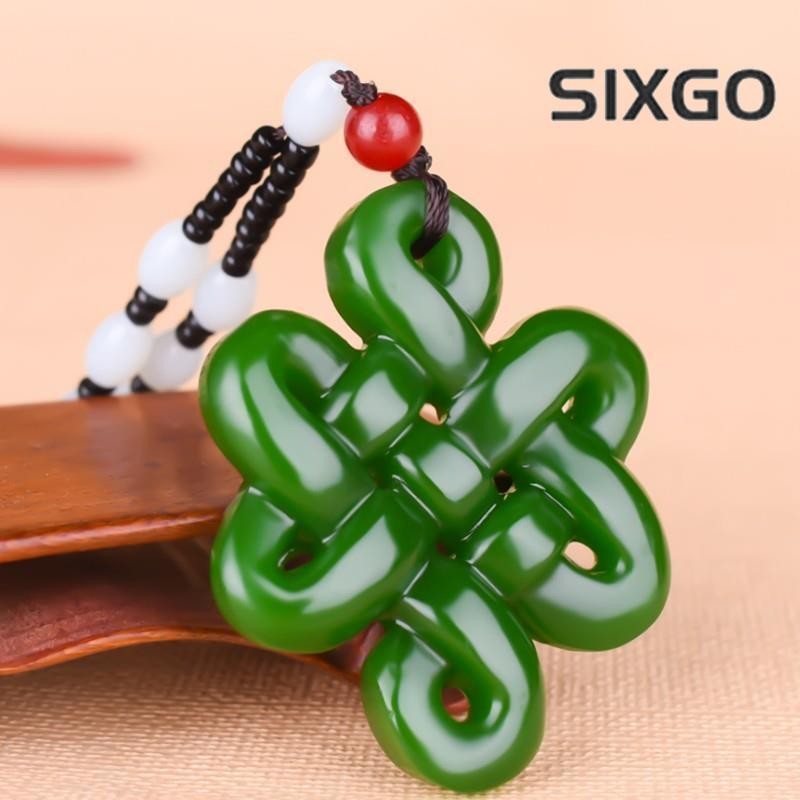 Hetian Jade Chinese Knot Jade Pendant Pendant Jasper Ping An Ruyi Auspicious
