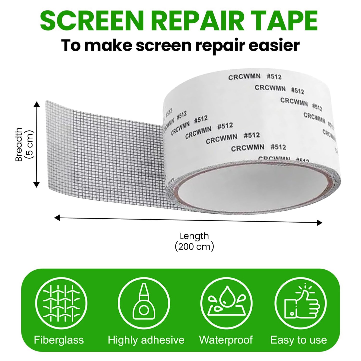Screen Patch Repair Kit Window Repair Tape Fiberglass Covering Mesh Tool 5*200cm