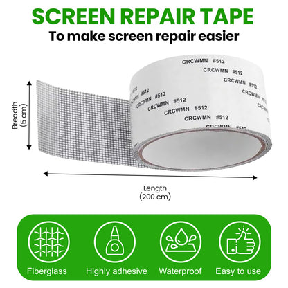 Screen Patch Repair Kit Window Repair Tape Fiberglass Covering Mesh Tool 5*200cm